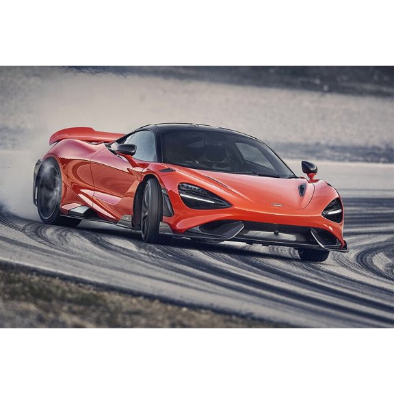 McLaren 765LT Red Spider Sport Car Driving Wall Poster - 20x30 Inch Laminated Poster - Stunning Detail and Bold Colors