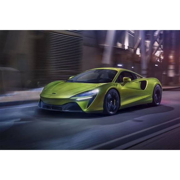 McLaren Artura Green Sporty Car Driving Performance Indoor Decor - 20x30 Inch Glossy Laminated Poster - Stunning Detail and Bold Colors
