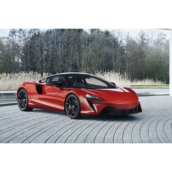McLaren Artura Hybrid Sports Car Red Wall Poster - 24x36 Inch Glossy Laminated Poster - Stunning Detail and Bold Colors