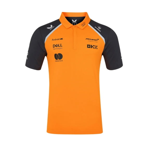 McLaren F1 2025 Men's Team Polo Shirt - Papaya