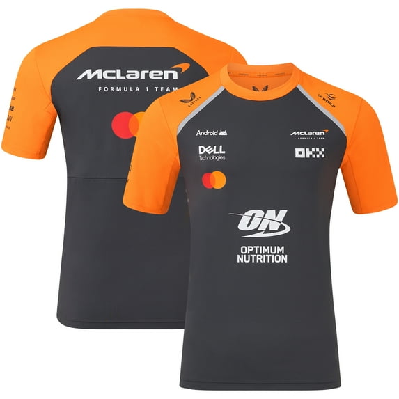 Men's McLaren Anthracite/Orange McLaren F1 Team 2025 Replica Set Up T-Shirt