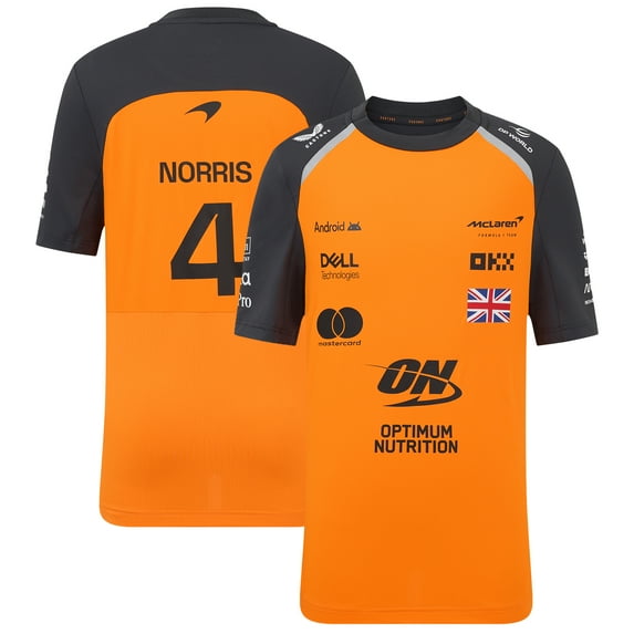 Youth McLaren Lando Norris Orange/Anthracite McLaren F1 Team 2025 Replica Set Up T-Shirt