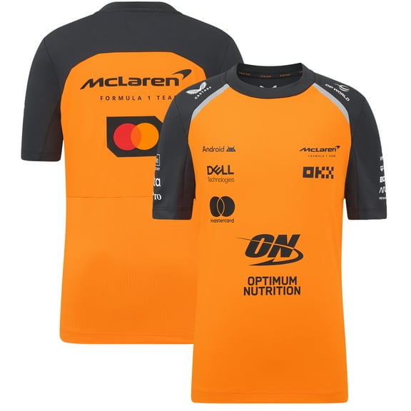 Youth McLaren Orange/Anthracite McLaren F1 Team 2025 Replica Set Up T-Shirt