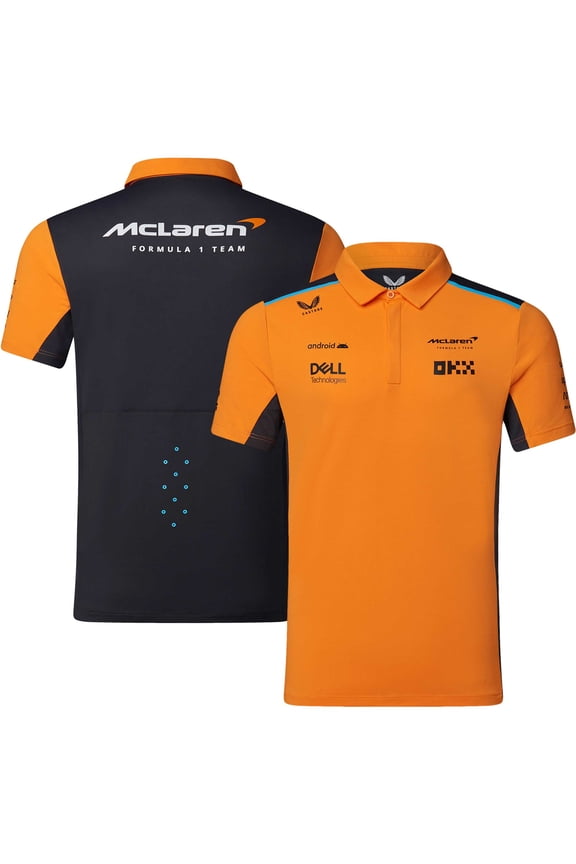 McLaren F1 Men's 2023 Team Replica Polo Shirt - Papaya