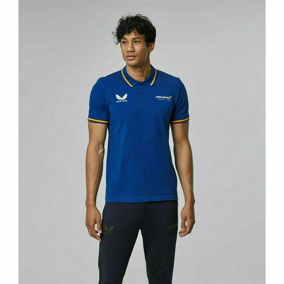 Mclaren F1 Official Team Mens Lifestyle Blue Polo Shirt