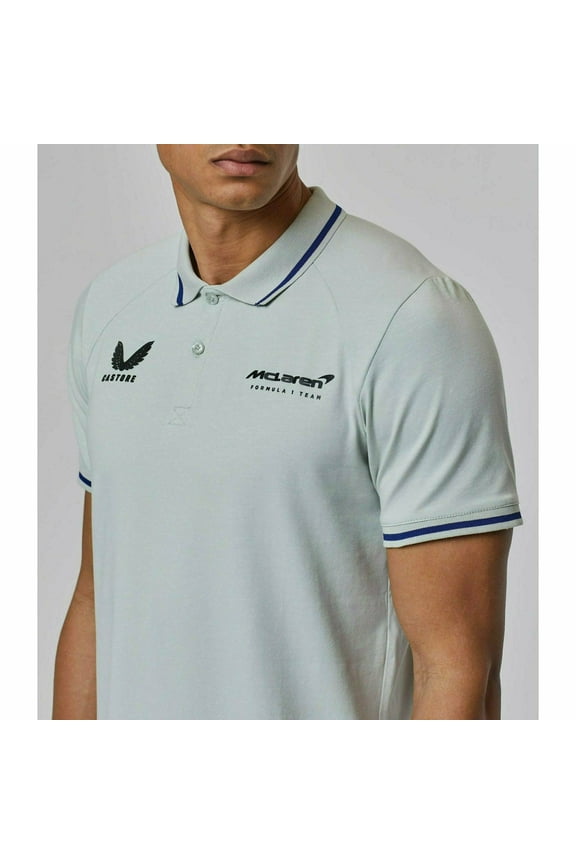 Mclaren F1 Official Team Mens Lifestyle Grey Polo Shirt