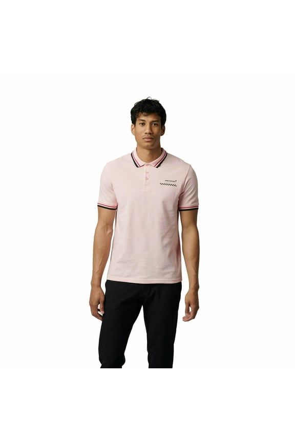 McLaren F1 Men's Miami Graphic Polo Shirt-Black/White/Crystal Rose