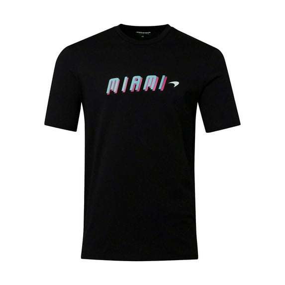 McLaren F1 Men's Miami Neon Graphic T-Shirt-Black/White/Vice Blue/Beetroot Purple/Crystal Rose/Aqua Sky