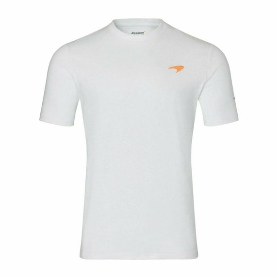 McLaren F1 Men's Small Speedmark Logo Neon T-Shirt -Black/White/Nectarine/Storm Gray