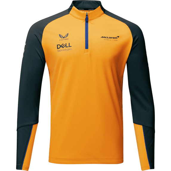 McLaren F1 Men's Team Quarter Zip Midlayer Jacket- Papaya