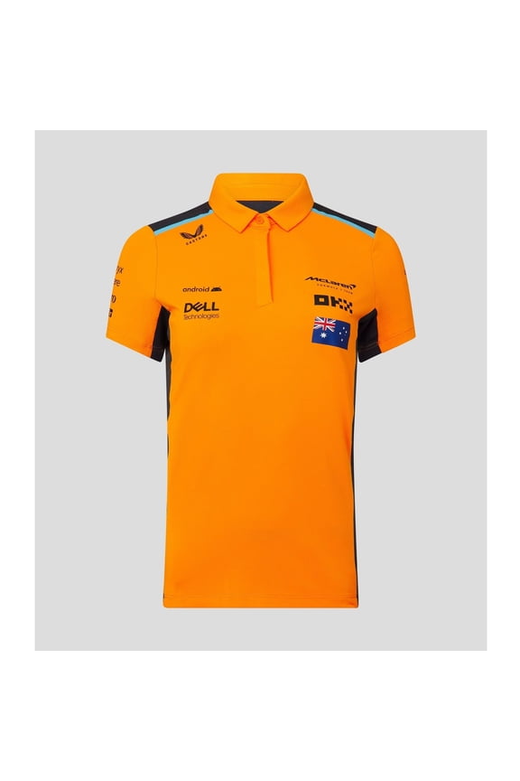 McLaren F1 Women's Lando Norris Team Drivers Polo Shirt- Papaya