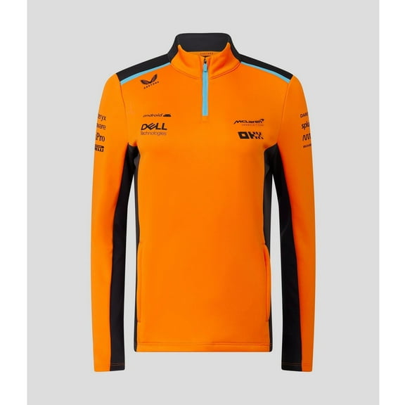 McLaren F1 Women's Team Quarter Zip Midlayer Jacket- Papaya