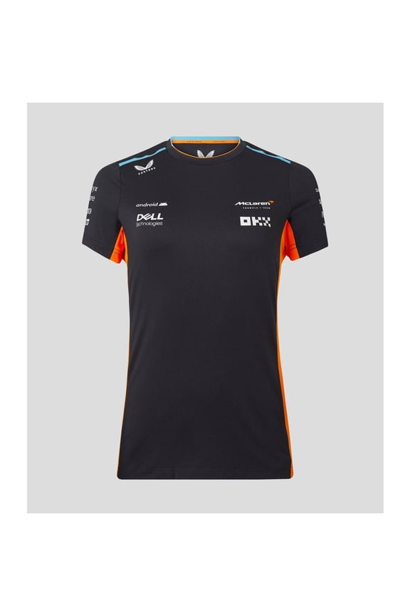 McLaren F1 Women's 2023 Team Replica Set Up T-Shirt- Papaya/Phantom