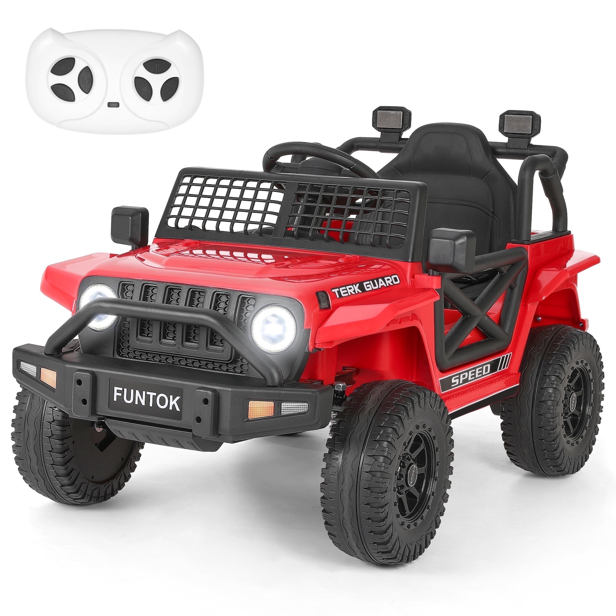 Garvee 12V 7AH Kids Ride On Car Toy Officially Licensed Toyota Tacoma Battery Powered Electric Truck Remote Control Spring Suspension Eva Tires Usb Musi