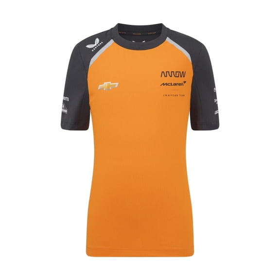 McLaren Indy Car Kids 2025 Team Set Up T-Shirt- Youth Papaya
