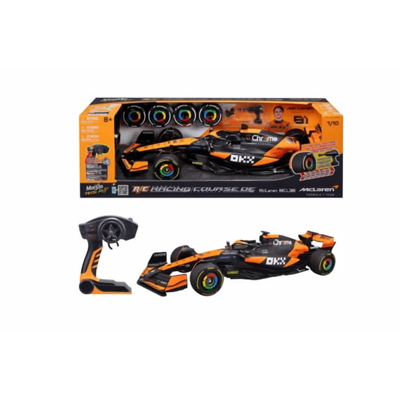 McLaren MCL38 RC Formula Race Car 1:10 Scale with Remote Control, Rechargeable Racing Car