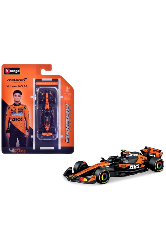 McLaren MCL39 #4 Lando Norris Winner Formula One F1 "Australian GP" (2025) "Formula Racing" 1/64 Diecast Model Car by Bburago