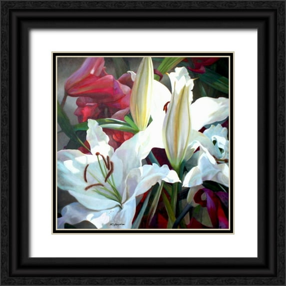 McLaughlin, Jan 15x15 Black Ornate Wood Framed with Double Matting Museum Art Print Titled - Ruffles and Trim