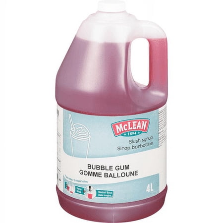 McLean Slushy Syrup Concentrate - Bubble Gum, 4L | Fun & Refreshing Drink Syrup