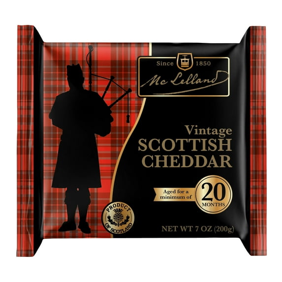 McLelland 20 Month Aged Vintage Scottish Cheddar Cheese Block, 7 oz (Refrigerated)