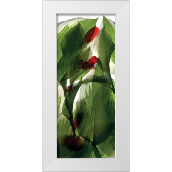 McLemore, Julia 8x14 White Modern Wood Framed Museum Art Print Titled - Hosta Begonia Window