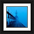 thumbnail image 1 of McLoughlin, James 12x12 Black Ornate Wood Framed with Double Matting Museum Art Print Titled - Lighthouse at Night I, 1 of 4