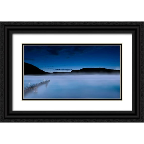 McLoughlin, James 14x10 Black Ornate Wood Framed with Double Matting Museum Art Print Titled - Scene on the Water III