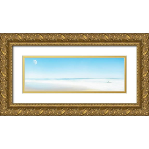 McLoughlin, James 14x7 Gold Ornate Wood Framed with Double Matting Museum Art Print Titled - Beachscape Panorama X