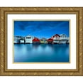 thumbnail image 1 of McLoughlin, James 18x15 Gold Ornate Wood Framed with Double Matting Museum Art Print Titled - Lakescape IX, 1 of 4