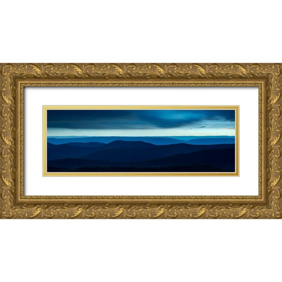 McLoughlin, James 18x9 Gold Ornate Wood Framed with Double Matting Museum Art Print Titled - Misty Mountains VI