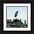 thumbnail image 1 of McLoughlin, James 20x20 Black Ornate Wood Framed with Double Matting Museum Art Print Titled - Beachscape Heron I, 1 of 4