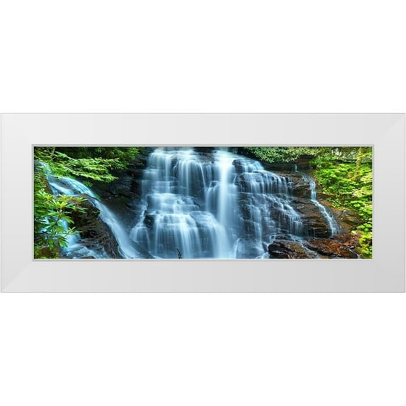 McLoughlin, James 24x11 White Modern Wood Framed Museum Art Print Titled - Waterfall Panorama III