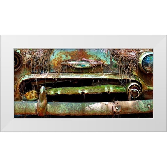 McLoughlin, James 24x14 White Modern Wood Framed Museum Art Print Titled - Car Graveyard V