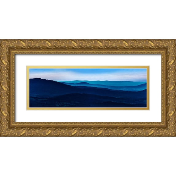 McLoughlin, James 32x13 Gold Ornate Wood Framed with Double Matting Museum Art Print Titled - Misty Mountains I