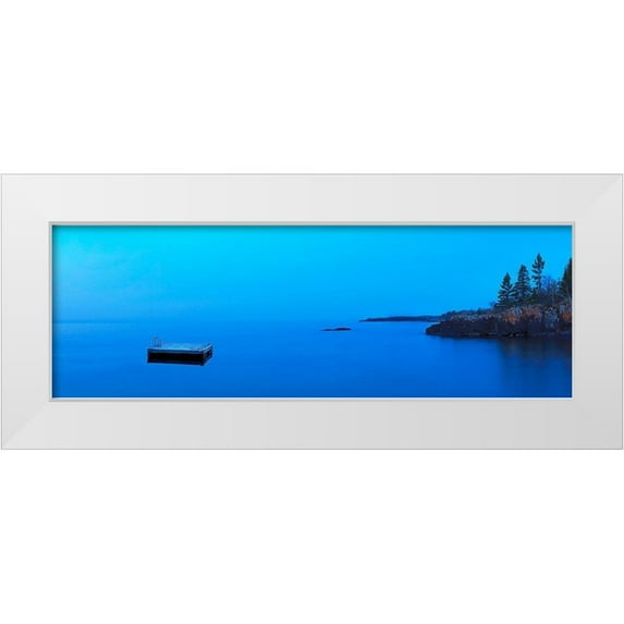 McLoughlin, James 32x13 White Modern Wood Framed Museum Art Print Titled - Lakescape Panorama X