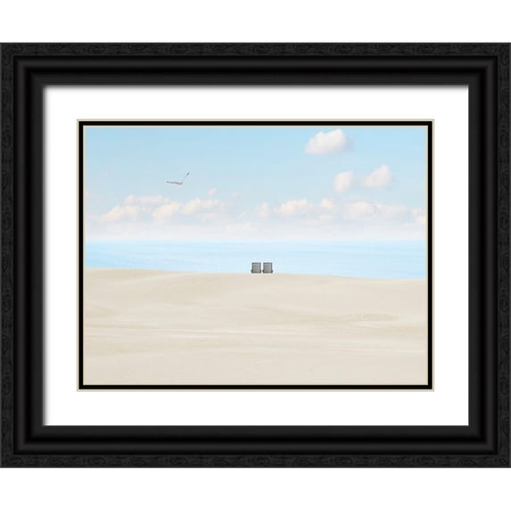 McLoughlin, James 32x25 Black Ornate Wood Framed with Double Matting Museum Art Print Titled - Beachscape Photo II