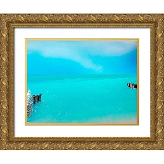 McLoughlin, James 32x25 Gold Ornate Wood Framed with Double Matting Museum Art Print Titled - Lakescape VIII