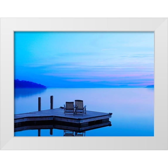 McLoughlin, James 32x25 White Modern Wood Framed Museum Art Print Titled - Lakescape II