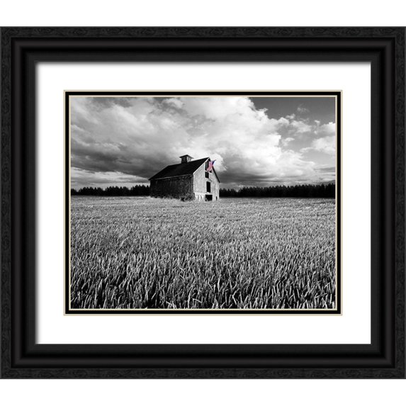 McLoughlin, James 32x26 Black Ornate Wood Framed with Double Matting Museum Art Print Titled - Flags of Our Farmers XIII
