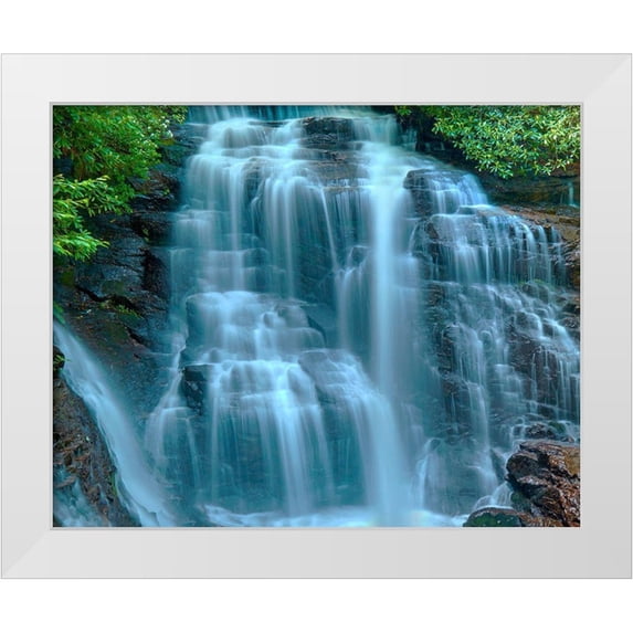 McLoughlin, James 32x26 White Modern Wood Framed Museum Art Print Titled - Waterfall Portrait III