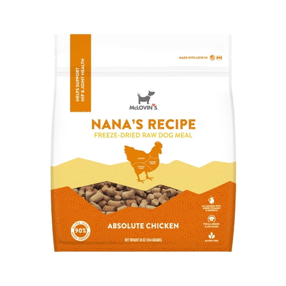 McLovin's Pet Nana's Recipe Chicken Freeze Dried Complete Dog Meal, 16 oz.
