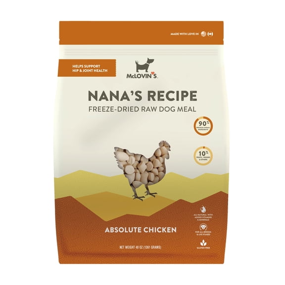 McLovin's Pet Nana's Recipe Chicken Freeze Dried Complete Dog Meal, 48 oz.