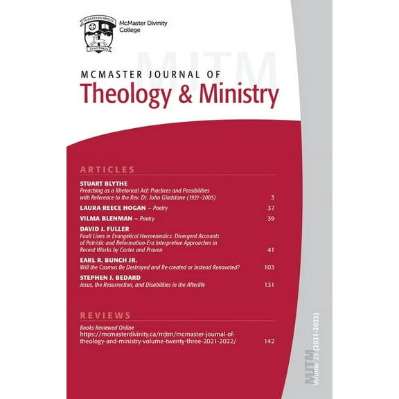 McMaster Journal of Theology and Ministry: McMaster Journal of Theology and Ministry: Volume 23, 2021-2022 (Paperback)