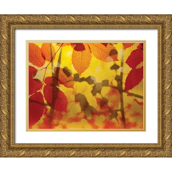 McMasters, James 14x12 Gold Ornate Wood Framed with Double Matting Museum Art Print Titled - Golden Foliage
