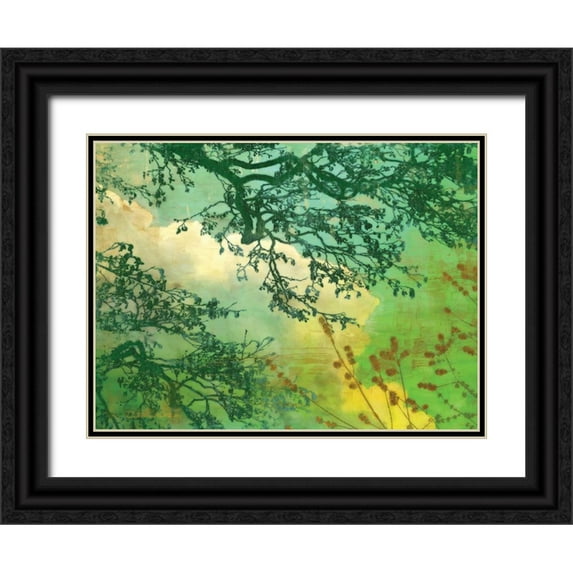 McMasters, James 24x19 Black Ornate Wood Framed with Double Matting Museum Art Print Titled - Branches and Clouds