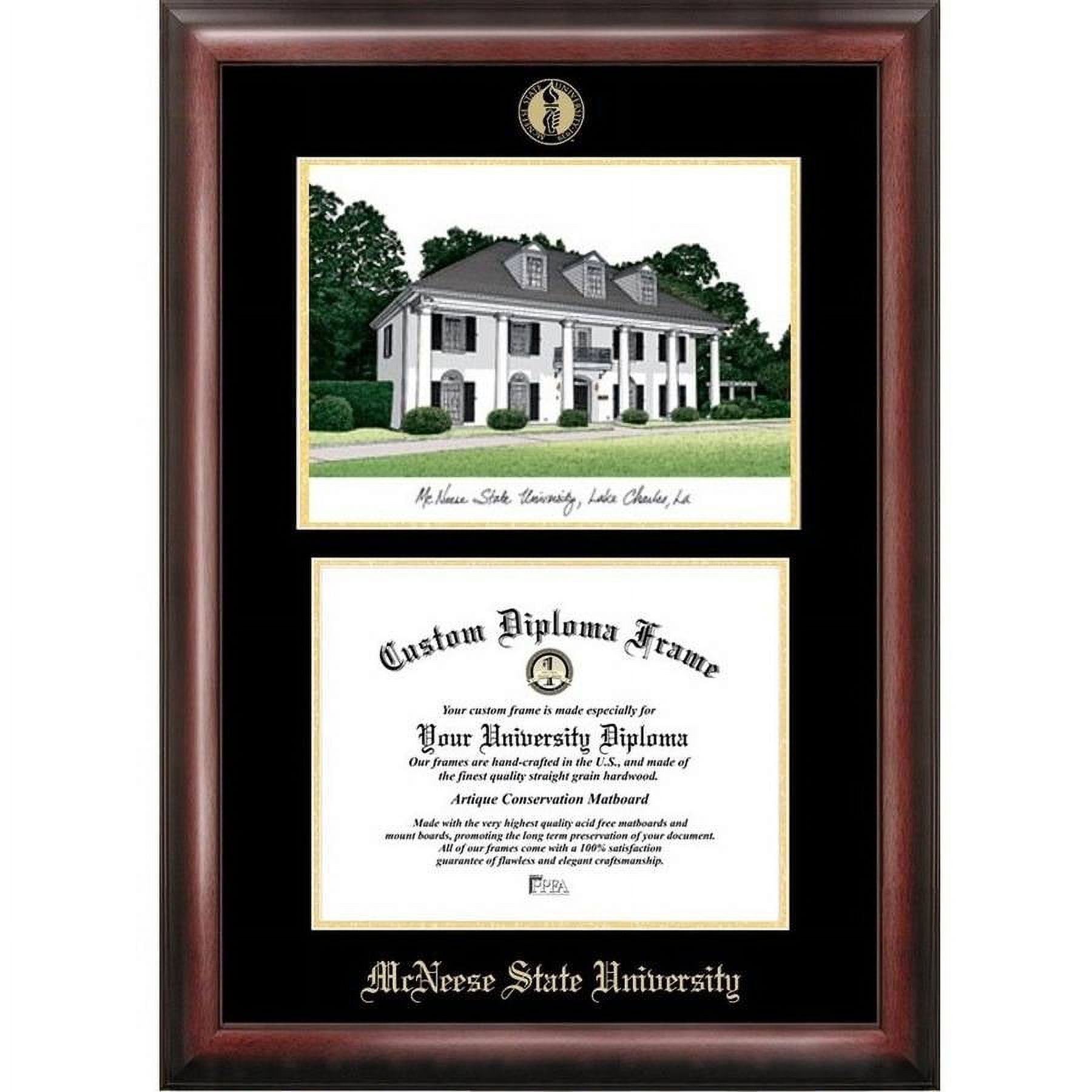 McNeese State University 8.5" x 11" Gold Embossed Diploma Frame with Campus Images Lithograph