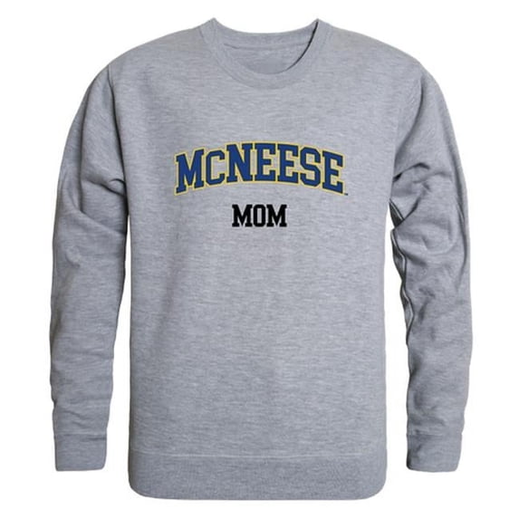 McNeese State University Womens Mom Crewneck T-Shirt, Heather Gray - Medium