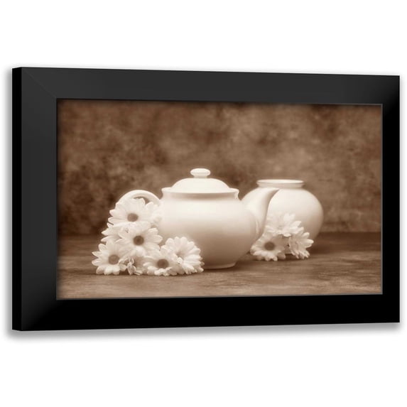 McNemar, C. Thomas 14x11 Black Modern Framed Museum Art Print Titled - Teapot and Daisies I