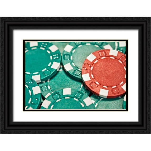 McNemar, C. Thomas 14x11 Black Ornate Wood Framed with Double Matting Museum Art Print Titled - Poker Chips I