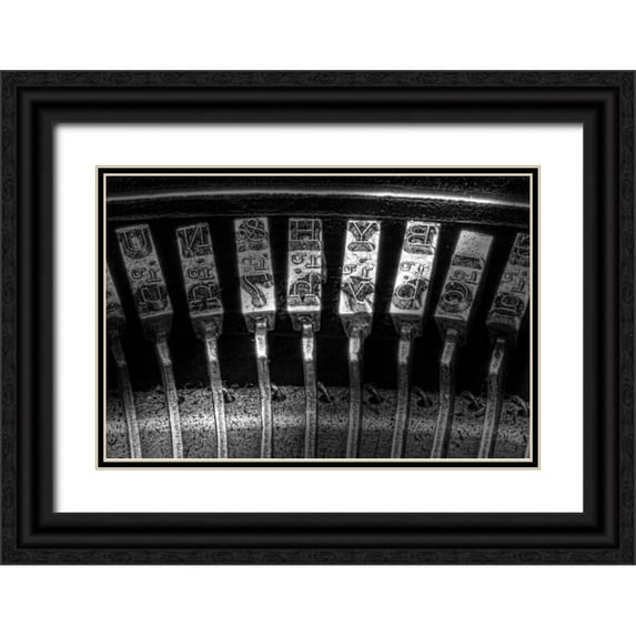 McNemar, C. Thomas 14x11 Black Ornate Wood Framed with Double Matting Museum Art Print Titled - Typewriter Keys I